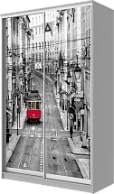 Шкаф-купе 2-х дверный с фотопечатью Лондон, трамвай